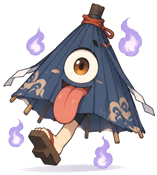 A one-eyed umbrella spirit